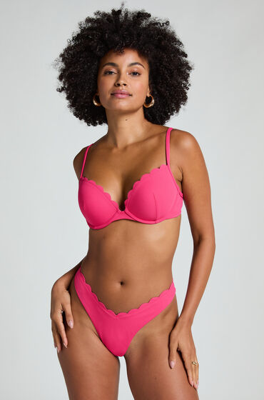 Hunkemöller Højskåret Bikinitrusse Scallop pink