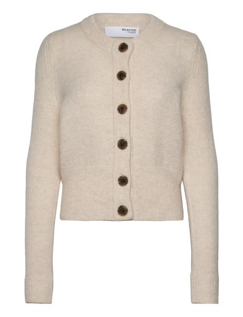 Slfsia Ras Ls Knit Cardigan Noos Selected Femme Cream