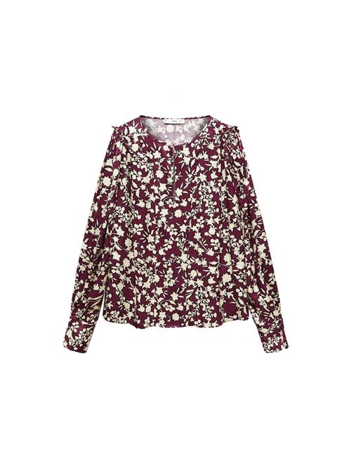 Se MANGO Bluse 'BERRY'  creme / mørkerød / sort ved About You