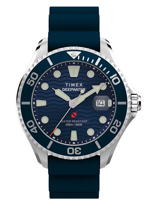 Deep Water Meridian 200 Sst Blue Dial Syn Rubber Strap Timex Navy