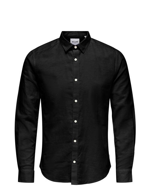 Onscaiden Life Ls Solid Linen Shirt Noos ONLY & SONS Black