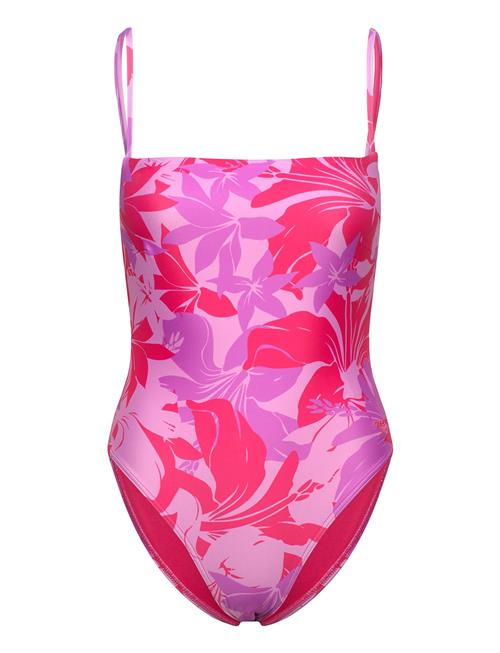 Womens Printed Adjustable Thinstrap 1 Piece Speedo Pink