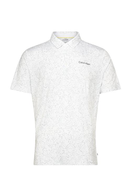 Abstract Watercolour Printed Polo Calvin Klein Golf White