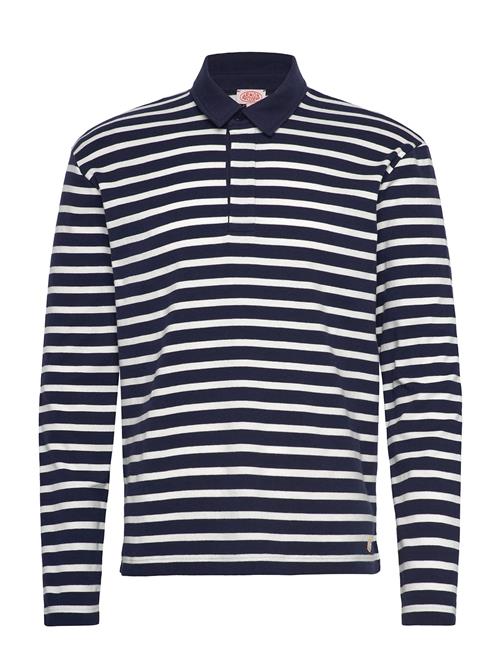 Striped Polo Shirt Long Sleeves Héritage Armor Lux Navy