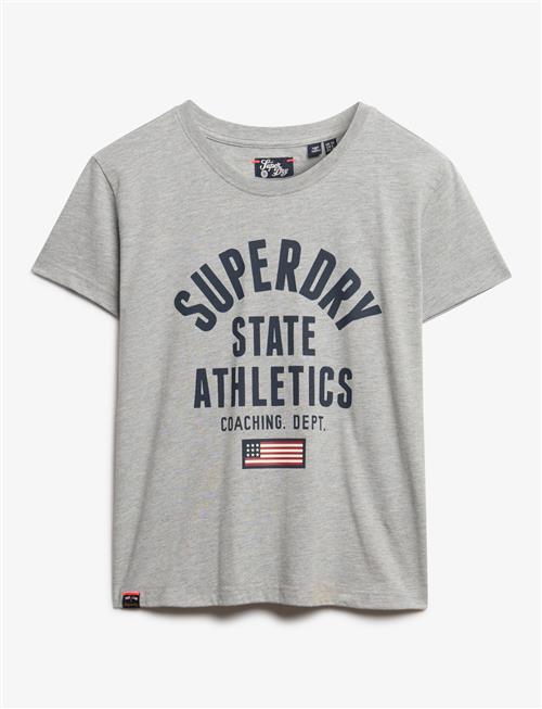 Se Ath Graphic Fitted Tee Superdry Grey ved Booztlet