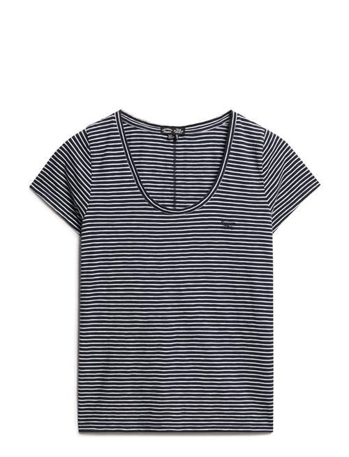 Scoop Neck Tee Superdry Navy