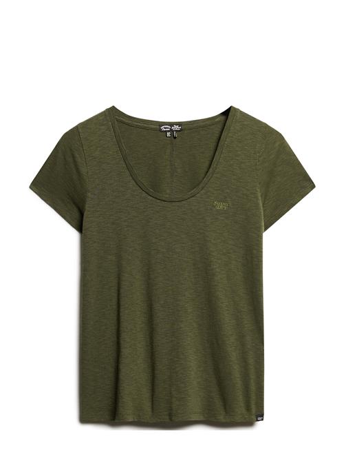 Scoop Neck Tee Superdry Khaki