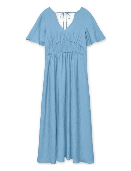 Vmflora Olga Ss 7/8 Dress Wvn Ga Vero Moda Blue