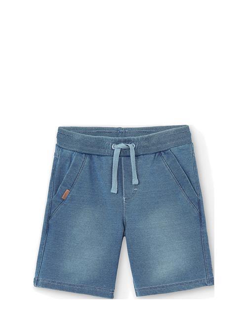 Fleece Bermuda Shorts Denim Stretch Boboli Blue