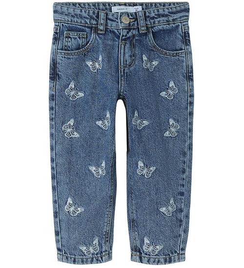 Name It Jeans - Noos - NmfBella - Medium Blue Denim m. Sommerfug