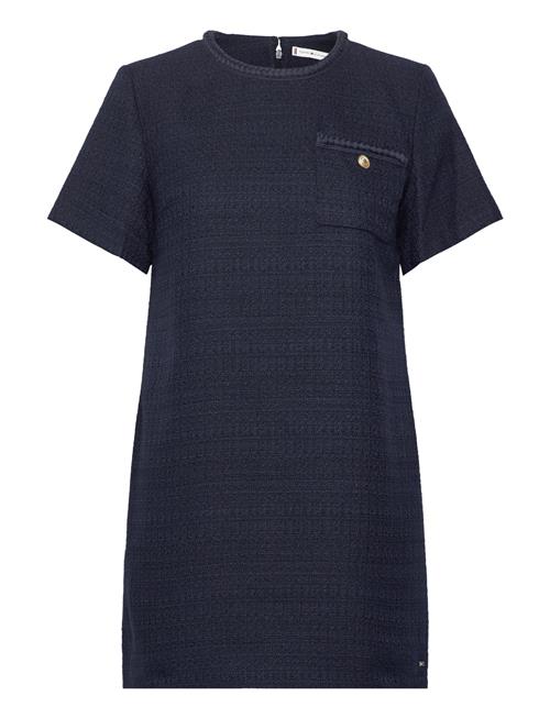 Tweed Short Shift Dress Tommy Hilfiger Navy