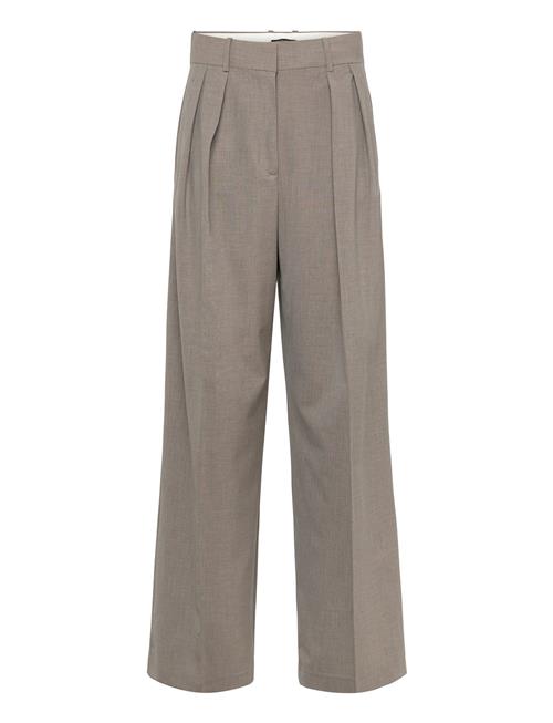 Wideleg Wool-Blend Suit Trousers Mango Brown