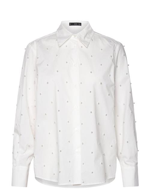 Cotton Shirt With Pearl Detail Mango White