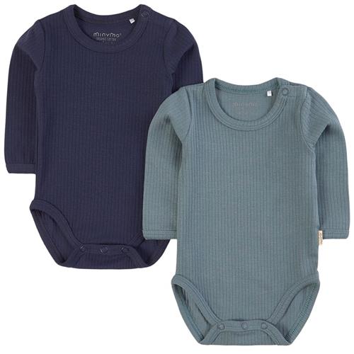 Minymo 2-pak Rib Babybodyer Goblin Blue | Blå | 74 cm