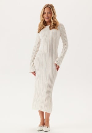 BUBBLEROOM Structure Knitted Dress Offwhite XL