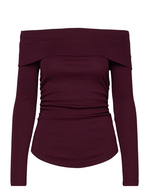 Cotton-Blend Off-The-Shoulder Top Lauren Ralph Lauren Burgundy