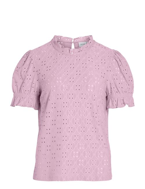 Vikawa S/S Flounce Top/Su - Noos Vila Pink