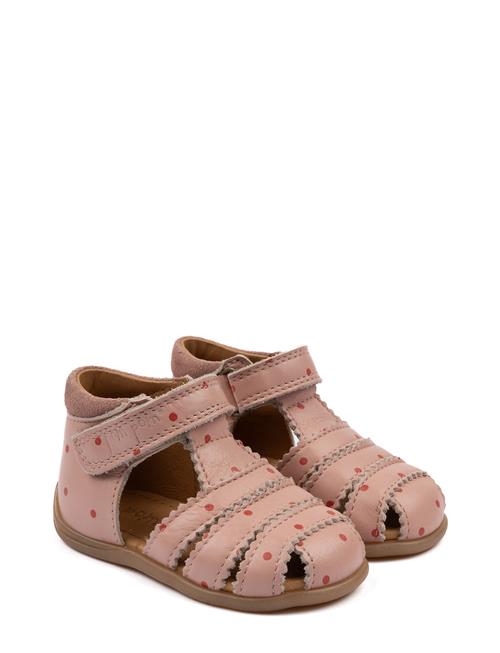 Starters Scallop Velcro Sandal Pom Pom Pink