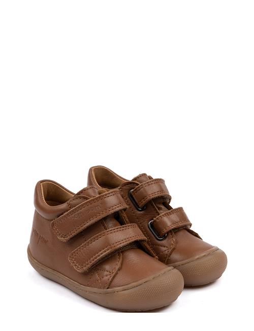 First Sport Velcro Shoe Pom Pom Brown