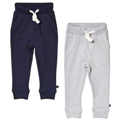 Minymo Mjukisbyxor, Sweat Pant, 2-pack, Dark Navy/ Grey Melange | Blå | 86 cm