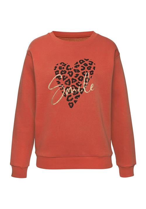 LASCANA Sweatshirt  guld / carminrød / sort