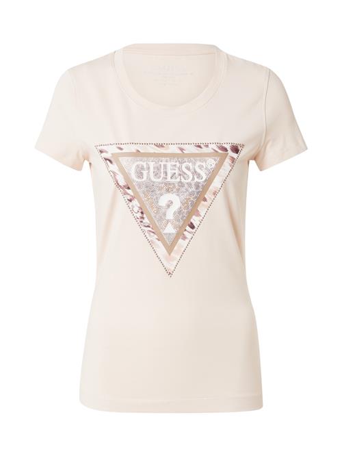 GUESS Shirts 'CHEETA'  beige / pastelpink / sølv / offwhite