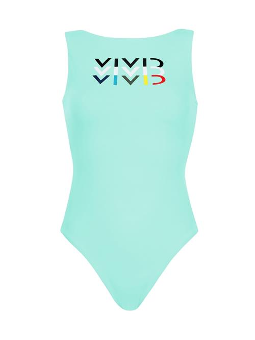 VIVID Badedragt  aqua / rød / sort / hvid