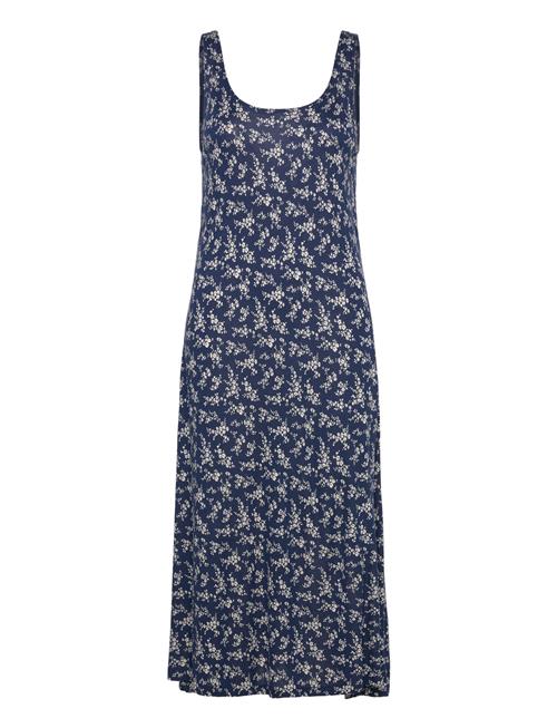 Floral Scoopneck Jersey Dress Polo Ralph Lauren Blue