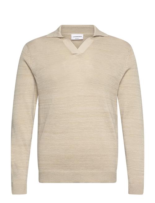 Casual L/S V-Neck Polo Knit Lindbergh Beige