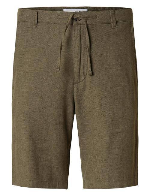 Slhregular-Brody Linen Shorts Noos Selected Green