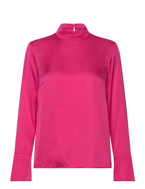 Se Slfivy Ls Satin Top B Selected Femme Pink ved Booztlet