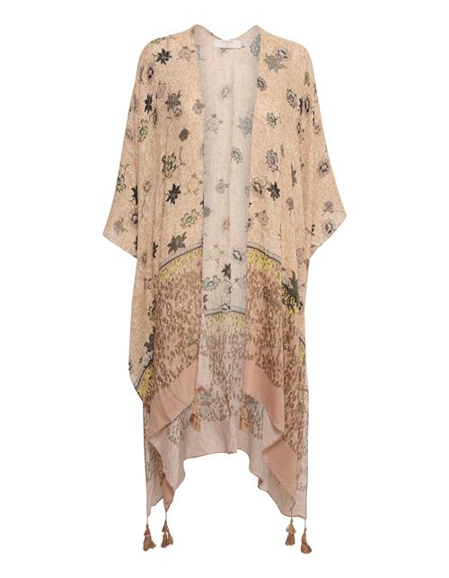 Cream Kimono 'Mshe'  beige / brun / neongul / sort