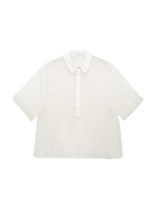 MANGO Bluse 'DACY'  gul / hvid / offwhite