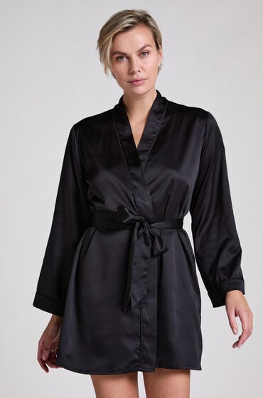Hunkemöller Satin kimono Sort