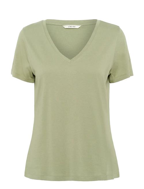 Crnaia Deep V-Neck T-Shirt Cream Green