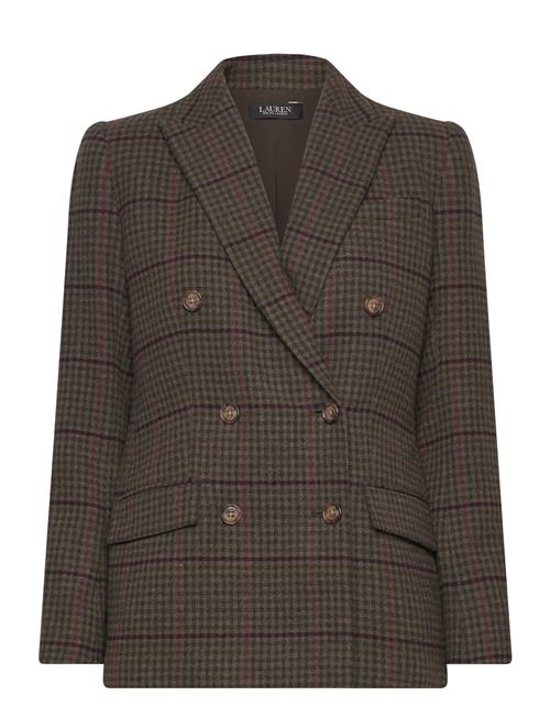 Glen Checktk! Double-Breasted Blazer Lauren Ralph Lauren Khaki