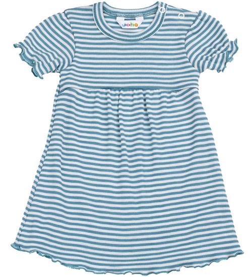 Joha Kjole - Rib - Uld/Silke - Off White/Blå