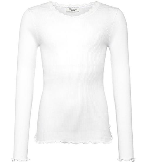 Rosemunde Bluse - Rib - Balta - New White m. Blonder