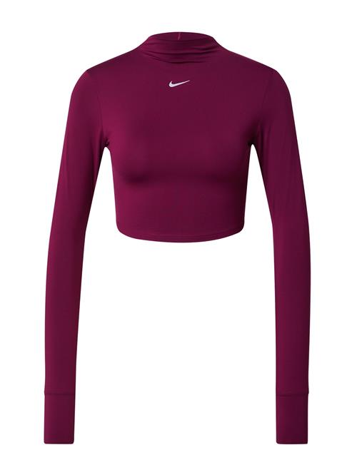 NIKE Funktionsbluse 'One Luxe Ess'  rubinrød / hvid