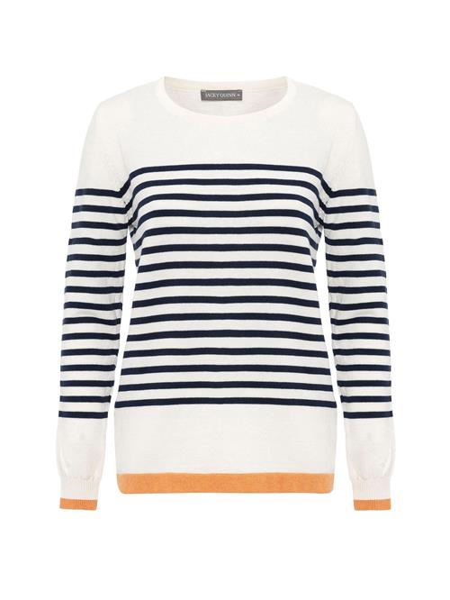 Se Jacey Quinn Pullover  marin / lyseorange / hvid ved About You