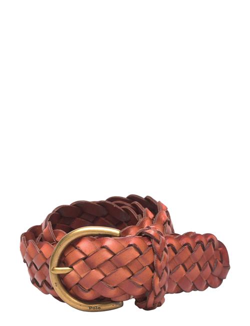 Braided Calfskin Belt Polo Ralph Lauren Brown