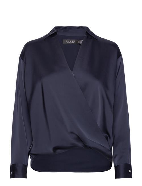 Satin Charmeuse Surplice Blouse Lauren Ralph Lauren Navy