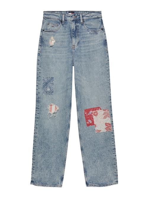 Tommy Jeans Jeans 'LAYLA'  navy / blue denim / rubinrød / offwhite