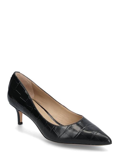 Adrienne Crocodile-Embossed Leather Pump Lauren Ralph Lauren Black