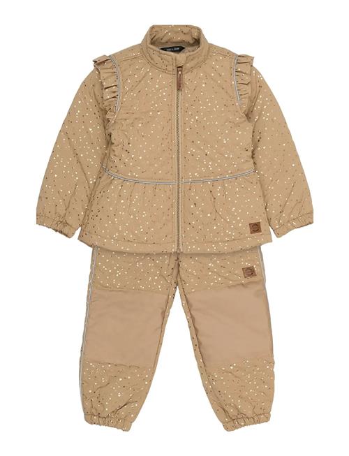 Thermal+ Frill Set Aop Mikk-line Beige