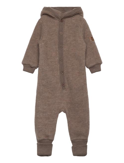 Wool Baby Suit W. Hood Mikk-line Brown