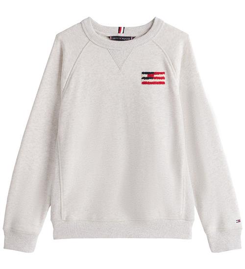 Tommy Hilfiger Sweatshirt - Flag Relaxed - Snow White Heather