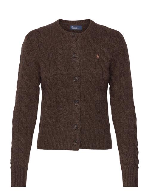 Se Cable-Knit Wool-Cashmere Cardigan Polo Ralph Lauren Brown ved Booztlet