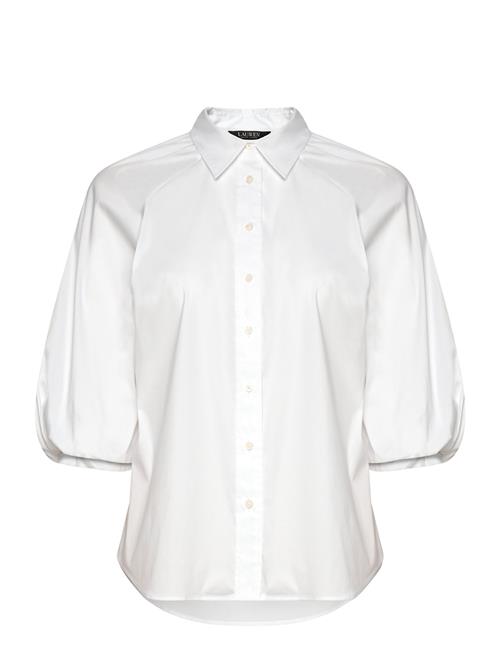 Cotton-Blend Bubble-Sleeve Shirt Lauren Ralph Lauren White