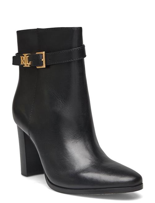 Bailey Burnished Leather Bootie Lauren Ralph Lauren Black